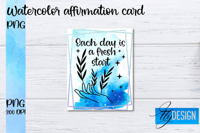 Watercolor Affirmation Cards PNG | Positive Affirmation PNG Sublimation Fly Design 