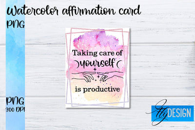 Watercolor Affirmation Cards PNG | Positive Affirmation PNG Sublimation Fly Design 