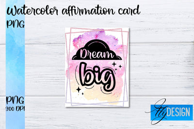 Watercolor Affirmation Cards PNG | Positive Affirmation PNG Sublimation Fly Design 
