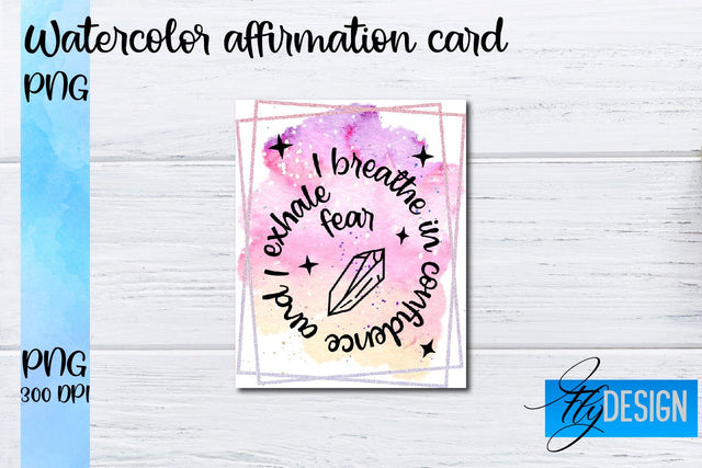 Watercolor Affirmation Cards PNG | Positive Affirmation PNG Sublimation Fly Design 