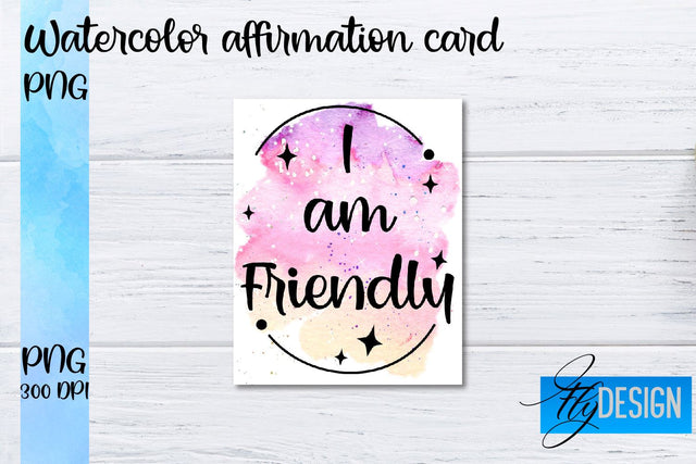 Watercolor Affirmation Cards PNG | Positive Affirmation PNG Sublimation Fly Design 