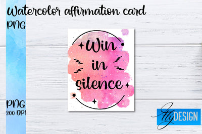 Watercolor Affirmation Cards PNG | Positive Affirmation PNG Sublimation Fly Design 
