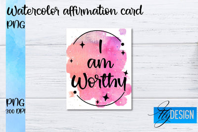Watercolor Affirmation Cards PNG | Positive Affirmation PNG Sublimation Fly Design 