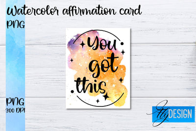 Watercolor Affirmation Cards PNG | Positive Affirmation PNG Sublimation Fly Design 