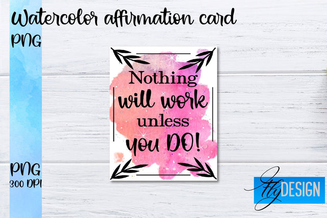 Watercolor Affirmation Cards PNG | Positive Affirmation PNG Sublimation Fly Design 