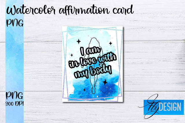 Watercolor Affirmation Cards PNG | Positive Affirmation PNG Sublimation Fly Design 