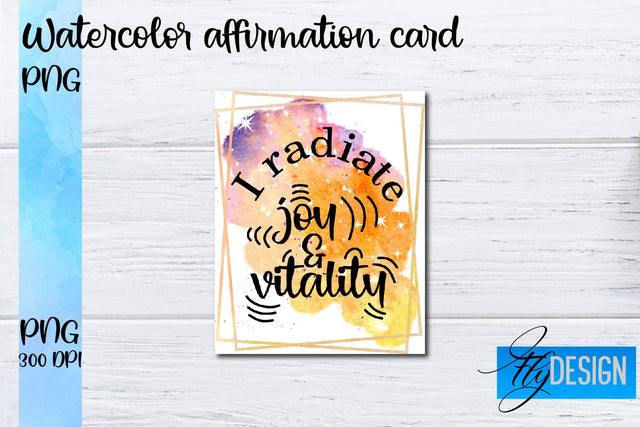 Watercolor Affirmation Cards PNG | Positive Affirmation PNG Sublimation Fly Design 
