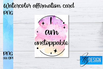 Watercolor Affirmation Cards PNG | Positive Affirmation PNG Sublimation Fly Design 