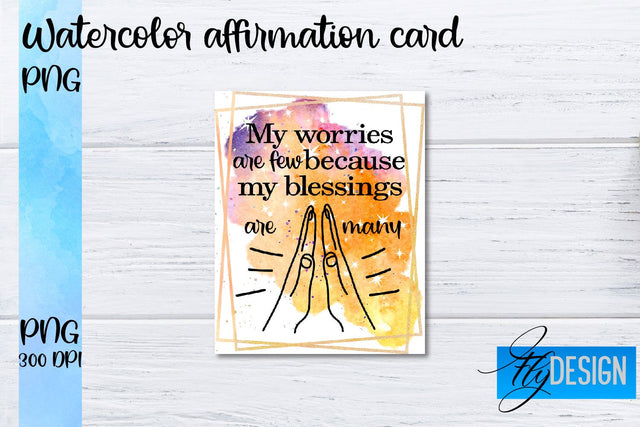 Watercolor Affirmation Cards PNG | Positive Affirmation PNG Sublimation Fly Design 