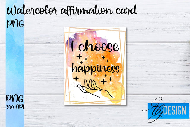 Watercolor Affirmation Cards PNG | Positive Affirmation PNG Sublimation Fly Design 