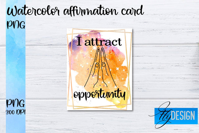 Watercolor Affirmation Cards PNG | Positive Affirmation PNG Sublimation Fly Design 