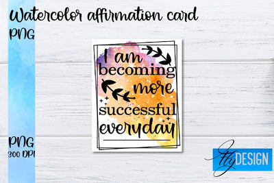 Watercolor Affirmation Cards PNG | Positive Affirmation PNG Sublimation Fly Design 