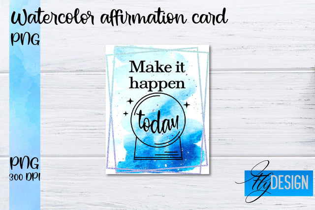 Watercolor Affirmation Cards PNG | Positive Affirmation PNG Sublimation Fly Design 