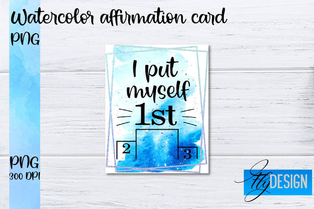 Watercolor Affirmation Cards PNG | Positive Affirmation PNG Sublimation Fly Design 