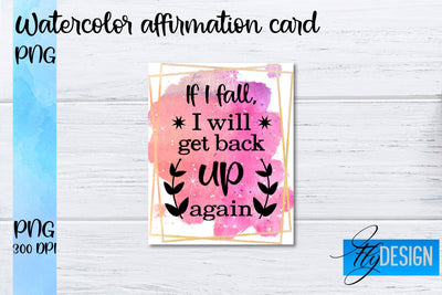 Watercolor Affirmation Cards PNG | Positive Affirmation PNG Sublimation Fly Design 