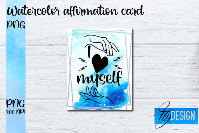 Watercolor Affirmation Cards PNG | Positive Affirmation PNG Sublimation Fly Design 