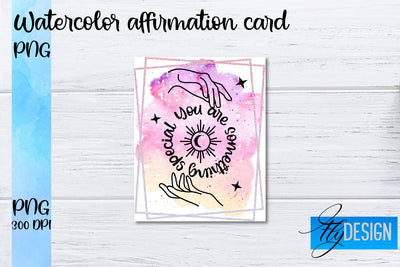 Watercolor Affirmation Cards PNG | Positive Affirmation PNG Sublimation Fly Design 