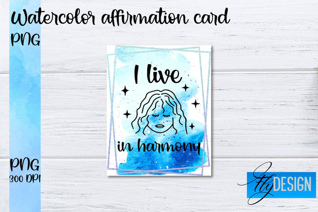 Watercolor Affirmation Cards PNG | Positive Affirmation PNG Sublimation Fly Design 