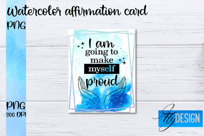 Watercolor Affirmation Cards PNG | Positive Affirmation PNG Sublimation Fly Design 