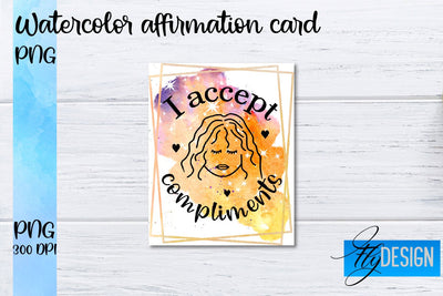 Watercolor Affirmation Cards PNG | Positive Affirmation PNG Sublimation Fly Design 