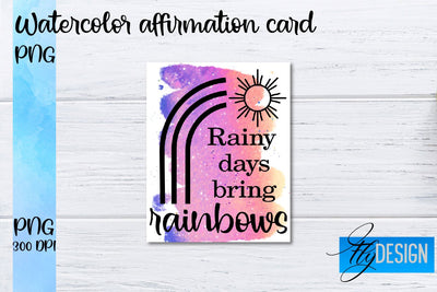 Watercolor Affirmation Cards PNG | Positive Affirmation PNG Sublimation Fly Design 