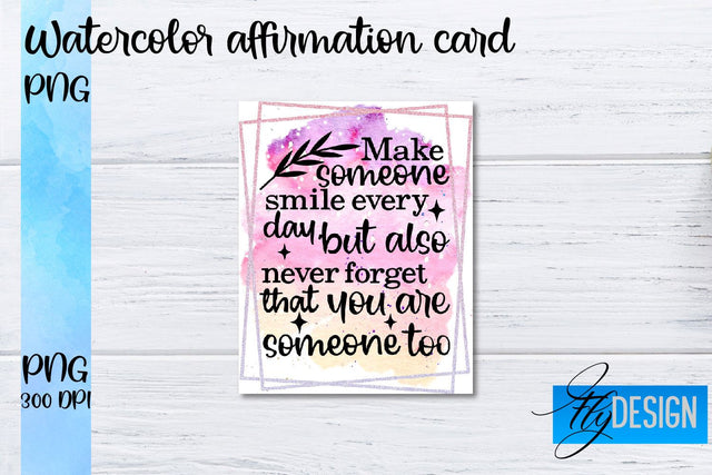 Watercolor Affirmation Cards PNG | Positive Affirmation PNG Sublimation Fly Design 