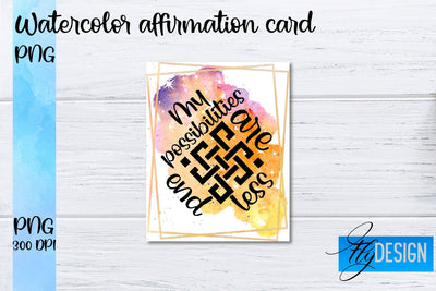 Watercolor Affirmation Cards PNG | Positive Affirmation PNG Sublimation Fly Design 