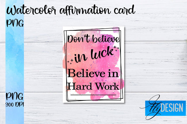 Watercolor Affirmation Cards PNG | Positive Affirmation PNG Sublimation Fly Design 