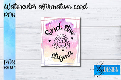 Watercolor Affirmation Cards PNG | Positive Affirmation PNG Sublimation Fly Design 