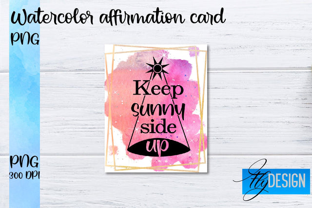 Watercolor Affirmation Cards PNG | Positive Affirmation PNG Sublimation Fly Design 