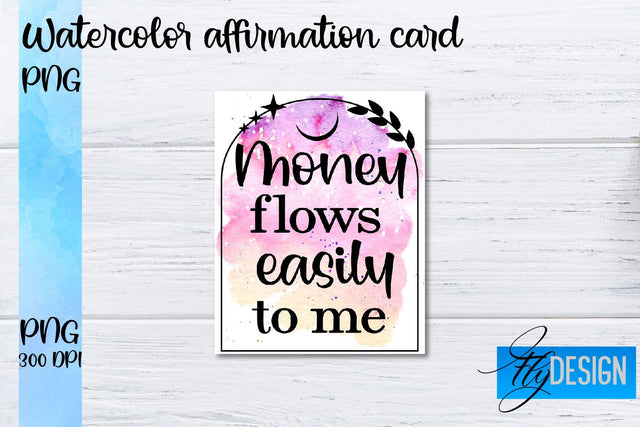 Watercolor Affirmation Cards PNG | Positive Affirmation PNG Sublimation Fly Design 