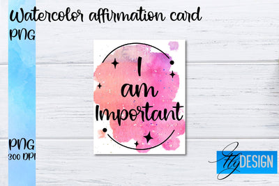 Watercolor Affirmation Cards PNG | Positive Affirmation PNG Sublimation Fly Design 