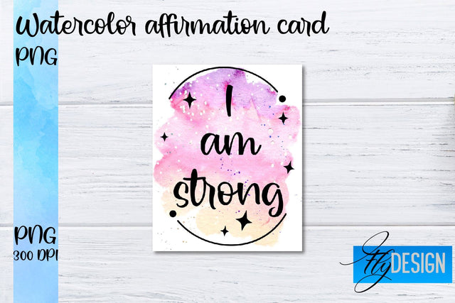 Watercolor Affirmation Cards PNG | Positive Affirmation PNG Sublimation Fly Design 