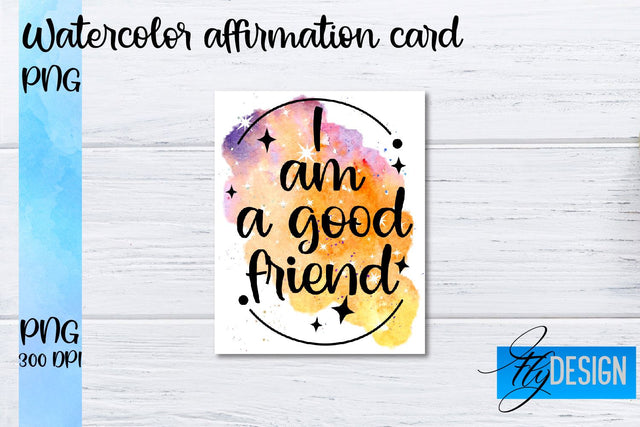 Watercolor Affirmation Cards PNG | Positive Affirmation PNG Sublimation Fly Design 
