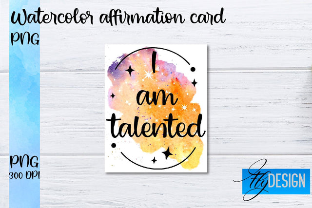 Watercolor Affirmation Cards PNG | Positive Affirmation PNG Sublimation Fly Design 