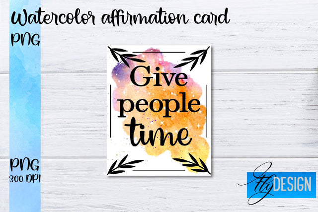 Watercolor Affirmation Cards PNG | Positive Affirmation PNG Sublimation Fly Design 
