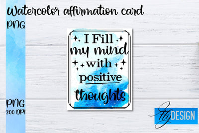 Watercolor Affirmation Cards PNG | Positive Affirmation PNG Sublimation Fly Design 