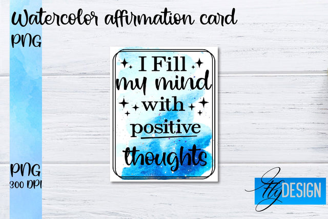 Watercolor Affirmation Cards PNG | Positive Affirmation PNG Sublimation Fly Design 
