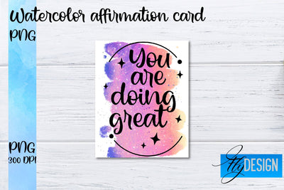Watercolor Affirmation Cards PNG | Positive Affirmation PNG Sublimation Fly Design 