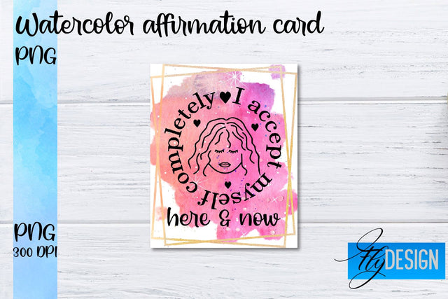 Watercolor Affirmation Cards PNG | Positive Affirmation PNG Sublimation Fly Design 