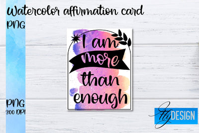 Watercolor Affirmation Cards PNG | Positive Affirmation PNG Sublimation Fly Design 