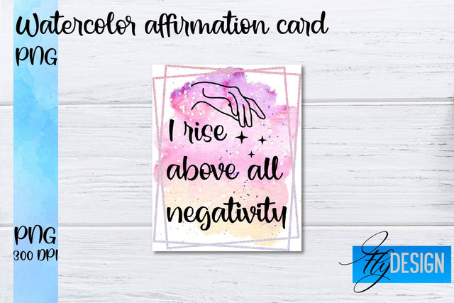 Watercolor Affirmation Cards PNG | Positive Affirmation PNG Sublimation Fly Design 