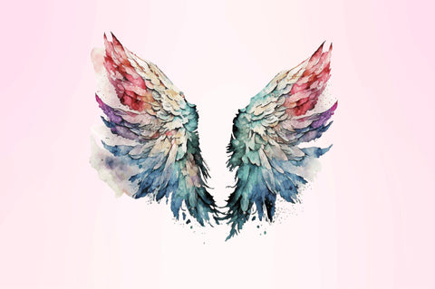 Watercolor Angel's Wings Sublimation Clipart Bundle Sublimation Regulrcrative 