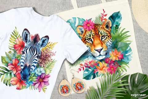 Watercolor Animal T-shirt Sublimation | Print Designs Bundle Sublimation SvgOcean 