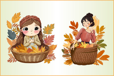 Watercolor Autumn Girl clipart Sublimation Creativeart88 