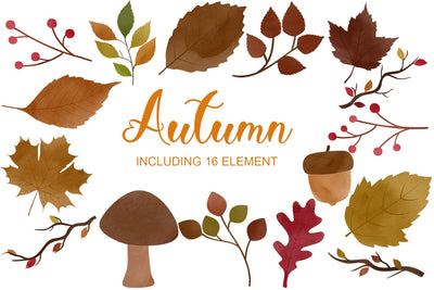 Watercolor Autumn Leaves SVG Prasetya Letter 