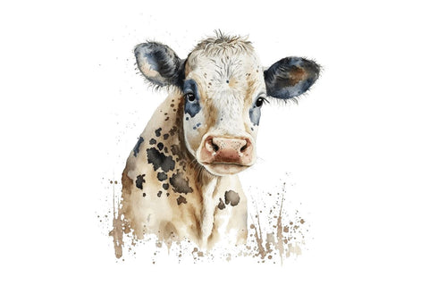 Watercolor Baby Cow Bundle Sublimation Regulrcrative 