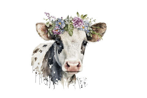 Watercolor Baby Cow Bundle Sublimation Regulrcrative 