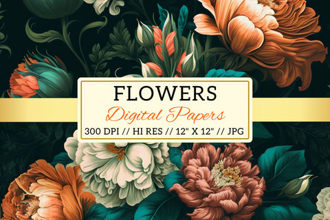 watercolor background with flowers, Summer floral patterns Digital Pattern FloridPrintables 