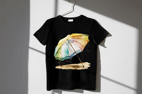 Watercolor Beach Umbrella Clipart Bundle Sublimation Regulrcrative 